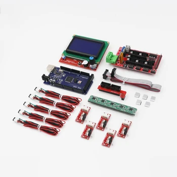 CNC 3D Printer Kit cu Mega 2560 Bord,RAMPE 1.4 Controller ,tv LCD 12864 , A4988 Stepper Driver pentru Arduino