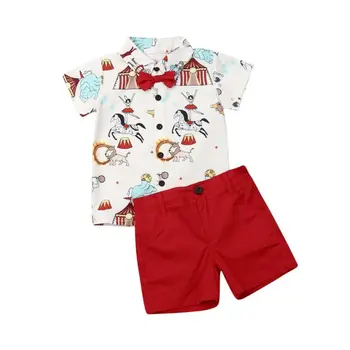Copii Baby Boy Haine Set 2019 Infant Toddler Vara Domn Maneci Scurte Circ Tricou Topuri pantaloni Scurți Tinutele Vestimentare 2 buc