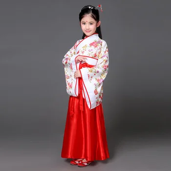 Copii haine rochie drăguț zână frumoasă prințesă hanfu îmbrăcăminte chineză tang dynasty dans tradițional de călătorie guzhengcostume