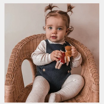 Copilul De Tricotat Salopetă 2020 Primăvară Copil Nou-Născut Băieți Fete Haine Pentru Sugari Fată Băiat Fără Mâneci Romper Salopeta Salopete Drăguț