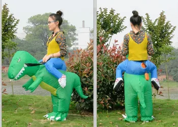 Costum de Halloween pentru Femei Gonflabile Costum de Dinozaur - Fan Operat Copii Adulti Dimensiune Halloween Cosplay Animal Dino Rider T-Rex