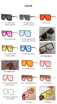 Cristal de Diamant Supradimensionat ochelari de Soare pentru Femei Piața de Lux Bomboane Nuante de Brand de Lux Ochelari Cadru Transparent UV400 Oculos