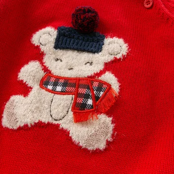 DBJ14590 dave bella iarna drăguț fete pentru copii de Craciun animat tricotate pulover copii moda copilul boutique topuri