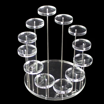 De înaltă calitate acril transparent 12 rundă scaun papusa bijuterii inel de bijuterii de tip boutique, display stand plexiglas