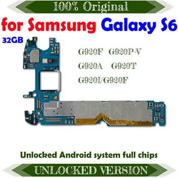 Deblocat Cu Chips-uri Placa de baza UE Versiunea Original Pentru margine Samsung Galaxy S6 G920F G920P-V G920A G920T 32GB G920I Placa de baza