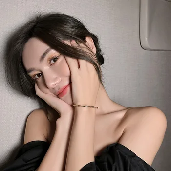 Design avansat Sens Creativ Bambus Forma de Aur Manșetă Brățară Moda Simplu coreeană Bijuterii Pentru Femeia Sexy Fată Brățară