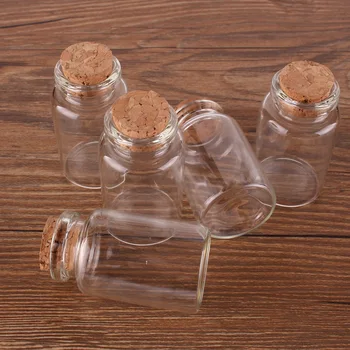 Dia 30x50x17mm 20ml de Sticlă Transparentă Spice Bomboane Sticle Borcane Flacoane Terariu cu Dop de Plută Container pentru Cadou de Nunta