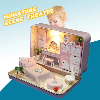 DIY casă de Păpuși în Miniatură 3D Doll House Trusa de Teatru pentru Copii Jucărie Cadou Decor Acasă Decorative, Litere și Numere Meserii