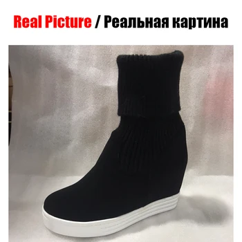 DoraTasia Iarna Fierbinte De Vânzare 34-44 Înălțime Creșterea Glezna Cizme Femei 2019 Platforma Întinde Papuceii Doamnelor Pantofi Cu Tocuri De Femeie