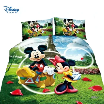 Drăguț Mickey Minnie mouse carpetă acopere set unic twin lenjerie de pat fată băiat set de lenjerie de pat de desene animate Donald Duck copil disney pernă acoperă