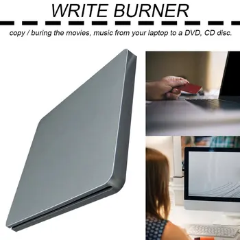 DVD-RW Laptop Extern, DVD-Writer Conduce Cutie Cabina Caz de Aspirare Super Slim USB 2.0 Slot DVD Portatil Drive blu ray