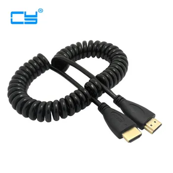 Elastic Spiralat Primăvară Cablu HDMI Male Male, V1.4 1080P 3D de Cupru Pur, 2m