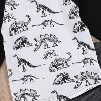 Emmababy 2 buc Set Haine!! Primavara pentru Copii Băiat Dinozaur Tinutele Topuri+Set de Pantaloni de Trening 2-7Y