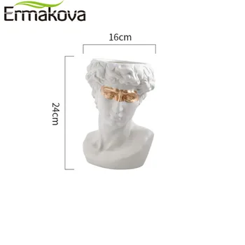 ERMAKOVA stil Nordic Portretul de Creație Vaza Cap de Om Ornamente Decorative Rășină David Fata Vaza decor Acasă accesorii