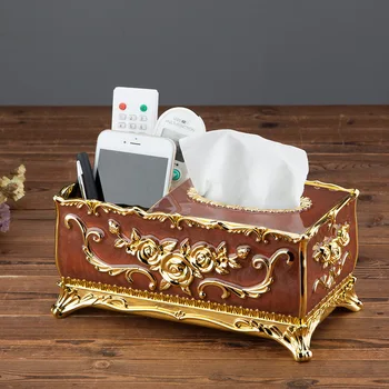 European stil lux creative living, sala de mese multifuncționale țesutului caseta sertar cutie desktop la distanță cutie de depozitare șervețel