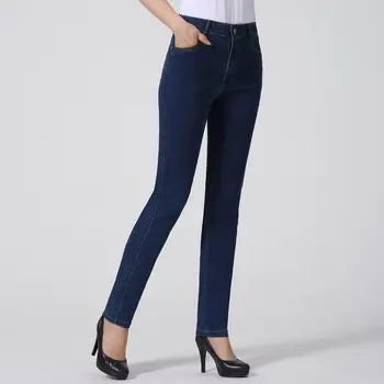 Femei De Primavara Toamna Denim Creion Pantaloni Blue-Jeans-Pantaloni Femei Mature Casual Slim Fit Denim Pantaloni Mujer De Agrement Jean Pantaloni