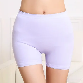 Femei Elastice De Siguranță Pantaloni Scurți Anti Frecare Talie Mare Moale 95% Bumbac 5% Spandex Fără Sudură Matase De Gheață Respirabil Scurt, Dresuri