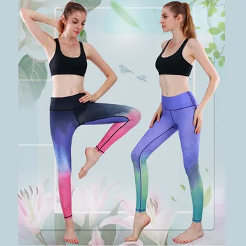 Femei Pantaloni de Yoga de Fitness, Sală de fitness Jambiere Sport Rulează Pantaloni de Antrenament de Dimensiuni Mari de Culoare Gradient de sex Feminin de Înaltă Talie Pantaloni XL