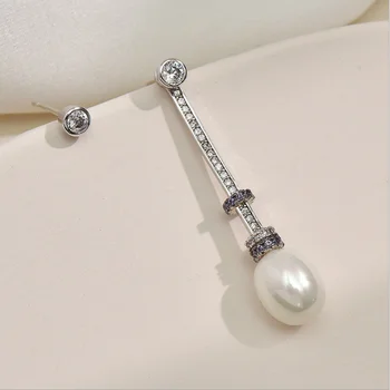 Femeile 2020 nou stil zircon incrustate pearl cercei cerc asimetric cercei cercei moda