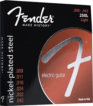 Fender Super 250L 250 de Oțel Placat cu Nichel Chitara Electrica, Siruri de caractere, Lumina, 09-42