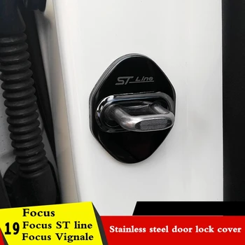 FLYJ 4buc Auto Door Lock Catarama mașina de acoperire autocolant Proteja Catarama Capac pentru Ford Focus Vignale/ST-line 2019-2020 accesorii auto