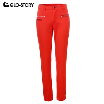 GLO-STORY 2018 Noi Sosesc Femei Pantaloni Excelent Calitate Full Lungime Elegant Pantaloni de Creion Solid de Culoare 2 Femei Pantaloni WSK-1186