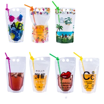 HARDIRON de Unică folosință din Plastic Transparent Băuturi Sac de Ambalare Sac de Vară Suc de Cafea Lichid Geanta Tote Sac Cu Paie