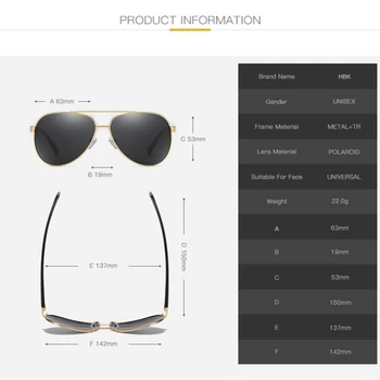 HBK Bărbați ochelari de Soare de Designer de Brand Pilot Polarizate Masculin Ochelari de Soare de Zbor Ochelari Gafas Oculos De Sol Masculino pentru Bărbați