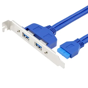 Interne 2Pin USB 3.0 de sex Feminin Monta panoul de la Placa de baza 20pin cablu cu suport PCI