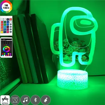 Jocul lampa Printre noi 7 Culori 3d Lumina de Noapte Acasă Atmosfera de Petrecere pentru Copii Festivalul de Vacanță Cadou Jucărie Ceas cu Led-uri de Bază Lampă de Masă