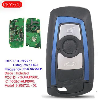 Keyecu Albastru Remote Key Fob 3 Butonul de 868MHz PCF7953 pentru BMW F Șasiu FEM / BDC CAS4 CAS4+