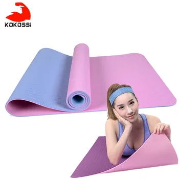 KoKossi 1830*610*6mm TPE Yoga Dublu Strat Non-Alunecare Mat Exercițiu de Yoga Pad Pentru Fitness si Gimnastica Pilates