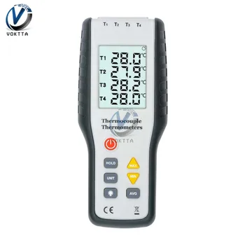 LCD Digital de Tip K Termocuplu Termometru Temperatura Controller cu 4 Canale Termocuplu Sonda Senzor de Temperatura Test de Metru