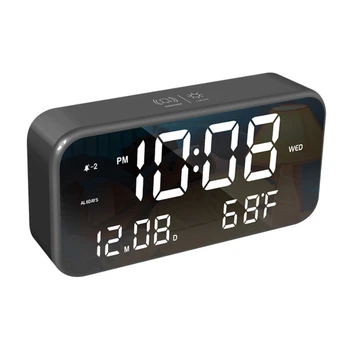 LED Digital Ceas cu Alarmă Snooze Iluminare Mut Calendar Desktop Intelligent Acoustic Control Temperatura Funcția de Ceas