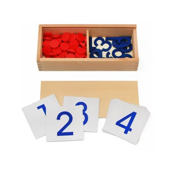 Lemn Devreme de Învățământ Montessori Math Jucărie Chips-uri Joc de Învățare Digitale Jucării pentru Copii Preșcolari Copii Numărul și Chips-uri