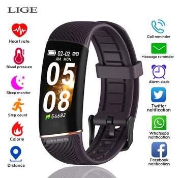 LIGE 2019 Noua Moda brățară de fitness Sănătos heart rate monitor de presiune sanguina smartband impermeabil ceas inteligent fit band