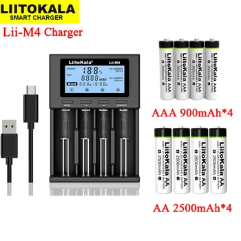 LiitoKala Lii-M4 li-ion Încărcător Încărcător Inteligent capacitatea de Testare + Lii-AA AAA 1.2 V NiMH 900mAh acumulatori 2500mAh