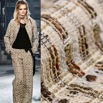 Limitat de vânzare fierbinte 2016 nou Cappuccino tweed țesături de lână pieptănată țesături pentru strat de ț ua metru de pânză luminoase moda DIY