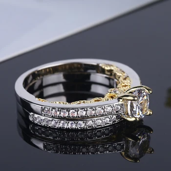 LXOEN de Moda de Lux CZ de Logodna Inele de Cuplu pentru Femei Și Bărbați Cu Cristal Rotund Inel de Partid Bijuterii Cadou anillos mujer anel