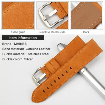 MAIKES din Piele Watchband Ceas Accesorii Curea Ceas Bratara Moale de bandă Ceas 22mm 24mm Watchband Pentru Rolex Tudor