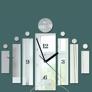Mari de Perete Ceasuri de Artă Modernă Creative Cuarț Tăcut DIY Acril Oglinda Cilindrului Ceas de Perete pentru Casa Decorare 50x60cm