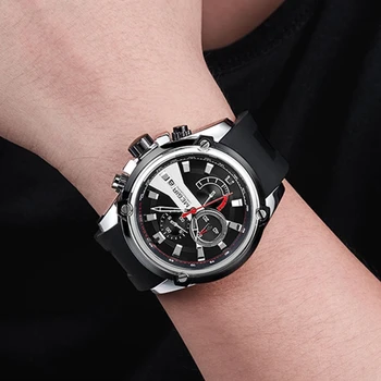 MEGIR Brand de Lux Sport Cuarț Curea Silicon Militare Ceas Cronograf Bărbați Impermeabil Bărbați Ceas de Ceas Reloj Hombre