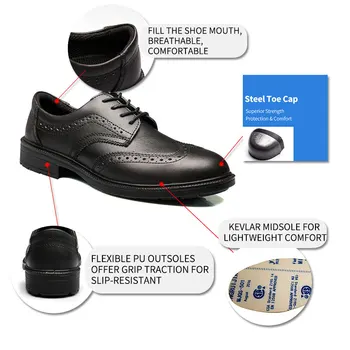 Militar pantofi de lucru,din Piele pantofi de protecție cizme barbati,Anti-alunecare Respirabil Reflectorizante Negru Mens Pantofi de Afaceri,plus dimensiune