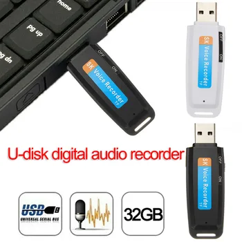 Mini U-Disc Digital o Recorder USB 3.0 Flash Drive Suport Maxim de Memorie de 32GB Card Negru