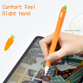 Moale morcov Silicon Compatibile Pentru Apple Pencil 1 2 Caz Compatibil Pentru iPad Tableta Touch Pen Stylus husa de Protectie