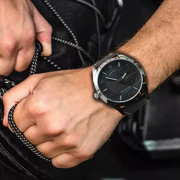 Moda 42MM PARNIS Caz de Argint Ceasuri Barbati Negru Banda de Piele de Negru de Apelare Mecanice Automate Bărbați Ceas Brand de Top de Lux 2019