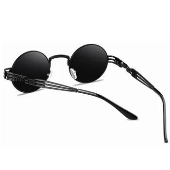 Moda Steampunk ochelari de Soare Brand Design Femei Barbati Retro Rotund de Metal Punk ochelari de Soare UV400 Ochelari de Nuante