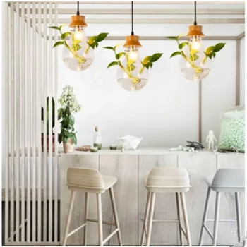 Modern Pastorală Design Planta lumini pandantiv simplu de luat masa, camera de zi studiu cafe art decor sticlă hanglamp