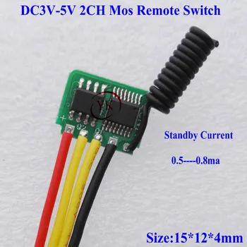 Mos Contactless-un Întrerupător la Distanță DC 3V-5V 2CH GND Ieșire 3.3 V 3.7 V-4.2 V 4.5 V, 5V Consum Redus de 0,5-0,8 ma Comutator Wireless Mini Dimensiune