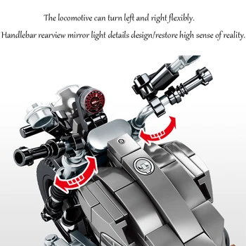 Motocicleta Blocuri Model de Masina de Curse de Viteză Serie de Tehnologii Motocicleta Cărămizi Truse de Jucarii Pentru Copii, Băieți Și Adulți